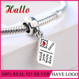 Holiday Greeting Charm Beads - Fits Silver 925 Bracelet - Jewelry Making