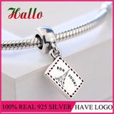 Holiday Greeting Charm Beads - Fits Silver 925 Bracelet - Jewelry Making