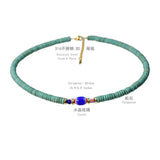 Tibet Turquoise Glass Beaded Necklace Minority Choker Collar Chain