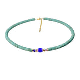 Tibet Turquoise Glass Beaded Necklace Minority Choker Collar Chain