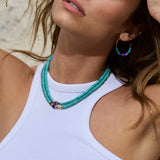 Tibet Turquoise Glass Beaded Necklace Minority Choker Collar Chain