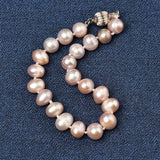 Pink Pearl Bracelet for Mom 8-9mm Beads
