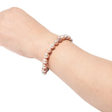 Pink Pearl Bracelet for Mom 8-9mm Beads