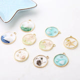 Holiday Phnom Penh Shell Conch Starfish Round Pendant DIY Earrings Material