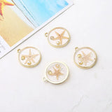 Holiday Phnom Penh Shell Conch Starfish Round Pendant DIY Earrings Material