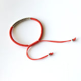 925 Silver Band Bracelets Red Thread Fine Jewelry Adjustable Wedding