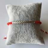 925 Silver Band Bracelets Red Thread Fine Jewelry Adjustable Wedding