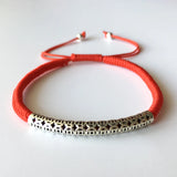 925 Silver Band Bracelets Red Thread Fine Jewelry Adjustable Wedding