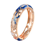 Enamel Bird Cloisonne Bangle for Women - Hand Bracelet Jewelry
