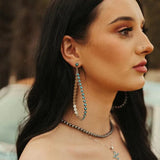 Turquoise Hoop Dangle Earrings for Women