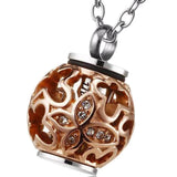 Hollow Butterfly Crystal Urn Cremation Necklace Always In My Heart