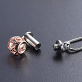 Hollow Butterfly Crystal Urn Cremation Necklace Memorial Pendant