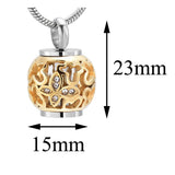 Hollow Butterfly Crystal Urn Cremation Necklace Memorial Pendant