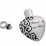 Floral Always In My Heart Pendant Necklace - Memorial Urn Jewelry
