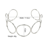 Hollow Circle Alloy Torques Choker Bib Necklace Punk Wide Chocker Jewelry