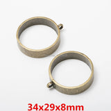 Antique Bronze Hollow Circle Charms for Jewelry Making 10pcs
