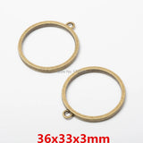 Antique Bronze Hollow Circle Charms for Jewelry Making 10pcs