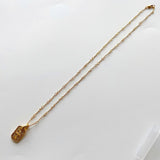Hollow Cross Zicorn Plate Pendant Necklace 18K Yellow Plated Christian Jewelry