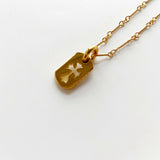Hollow Cross Zicorn Plate Pendant Necklace 18K Yellow Plated Christian Jewelry