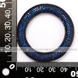 Hollow Donut Round Tassel Head Micro Paved CZ Bead, White Plated, 49mm