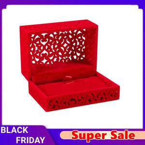 Red Engagement Wedding Jewelry Box Holder Display Gift Pendants Box