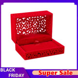 Red Engagement Wedding Jewelry Box Holder Display Gift Pendants Box