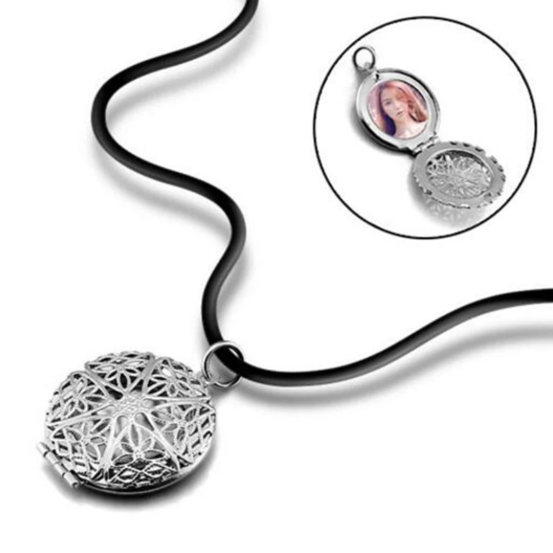 Hollow Expanding Photo Locket Necklace Box Collar Pendant Men Women Jewelry Gift