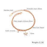 Double Layer Rose Bangle Bracelet Stainless Steel Cuff Hand Jewelry
