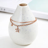 Double Layer Rose Bangle Bracelet Stainless Steel Cuff Hand Jewelry