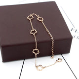 Hollow Flower Anklet Titanium Stainless Steel Inlaid Natural Shells