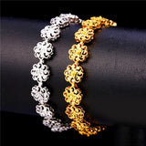 Yellow Hollow Flower Charm Bracelet Women's Jewelry