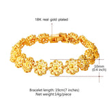 Yellow Hollow Flower Charm Bracelet Women's Jewelry