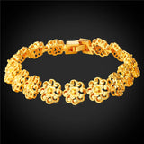 Yellow Hollow Flower Charm Bracelet Women's Jewelry