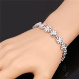 Yellow Hollow Flower Charm Bracelet Women's Jewelry