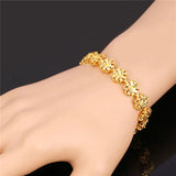Yellow Hollow Flower Charm Bracelet Women's Jewelry