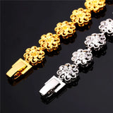 Yellow Hollow Flower Charm Bracelet Women's Jewelry