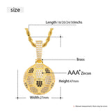 Football Pendant Necklace Ice Out CZ Hip Hop Jewelry