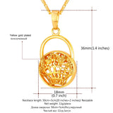 Vintage Hollow Handbag Shape Pendant Necklace Butterfly Charm