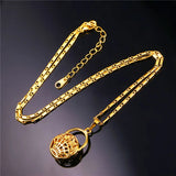 Vintage Hollow Handbag Shape Pendant Necklace Butterfly Charm