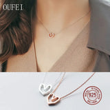 925 Silver Rose Necklace Pendant for Women