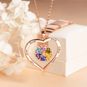 Multi-color Embedded Small Love Heart Diamond Pendant Necklace