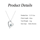 Hollow Heart Pendant Necklace Zircon Jewelry for Granddaughter Birthday