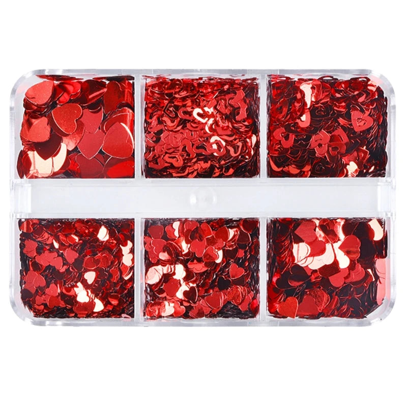 Heart-shaped Nail Sequins Glitters Flakes