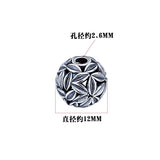 925 Silver Thai Silver Hollow Leaf Beads DIY Jewelry Material