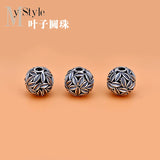 925 Silver Thai Silver Hollow Leaf Beads DIY Jewelry Material