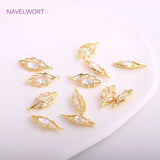 Brass Hollow Leaf Earring Pendants 14K Plating