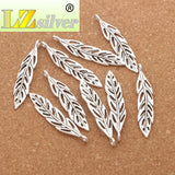 15pcs Tibetan Silver Hollow Long Feather Charms Pendants L308 54x10.3mm