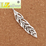 15pcs Tibetan Silver Hollow Long Feather Charms Pendants L308 54x10.3mm
