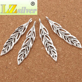 15pcs Tibetan Silver Hollow Long Feather Charms Pendants L308 54x10.3mm