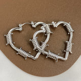 Hollow Love Heart Wire Hoop Earrings for Women